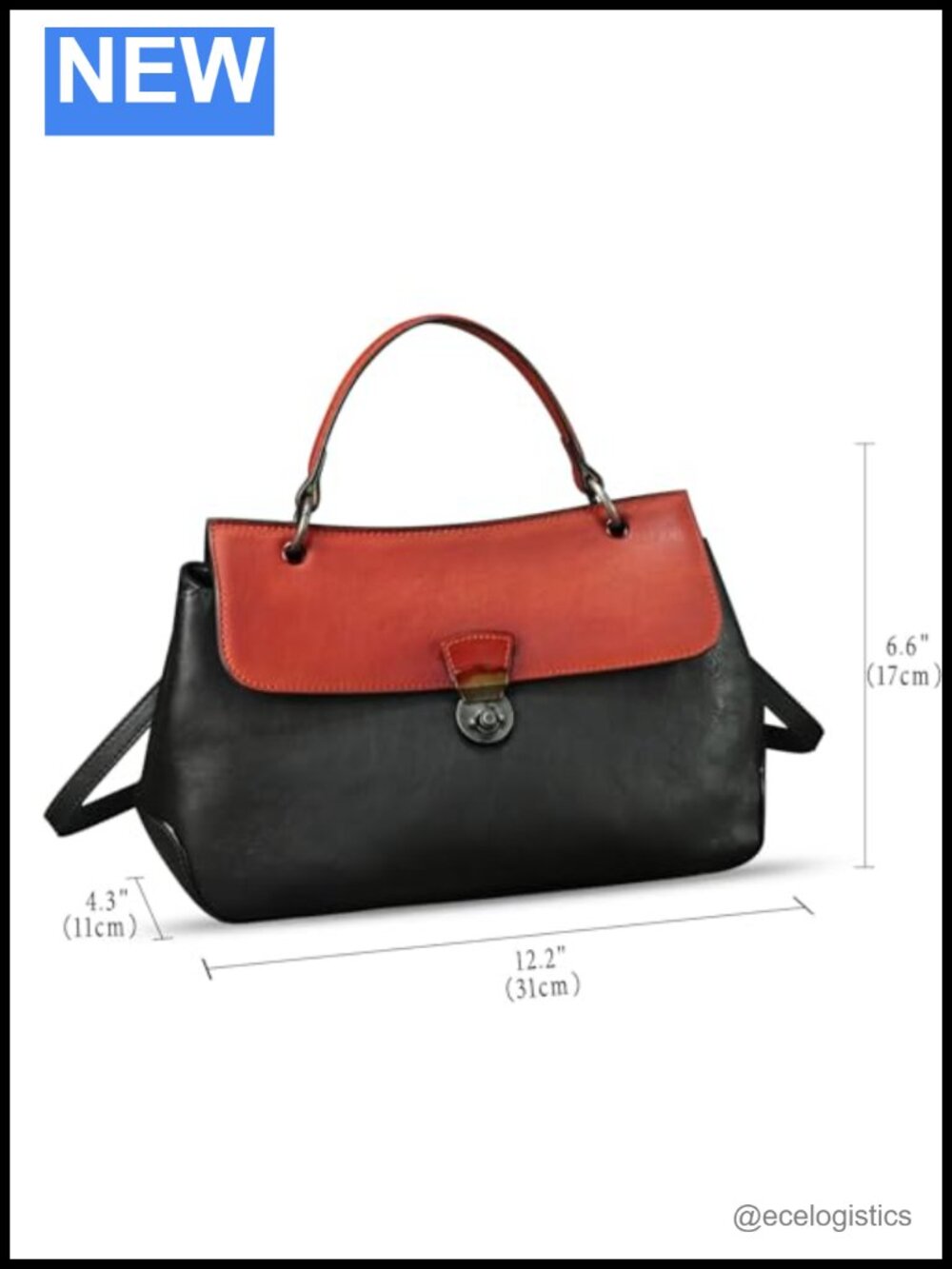 Women's Genuine Leather Crossbody Satchel Handbag Retro Vintage Ladies Purse - Picture 4 of 6